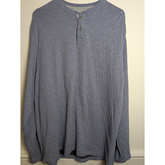 Fish Hippie Mens Balao Long Sleeve Henley 2 Layer Shirt Size Large Blue Outdoors - Picture 1 of 10